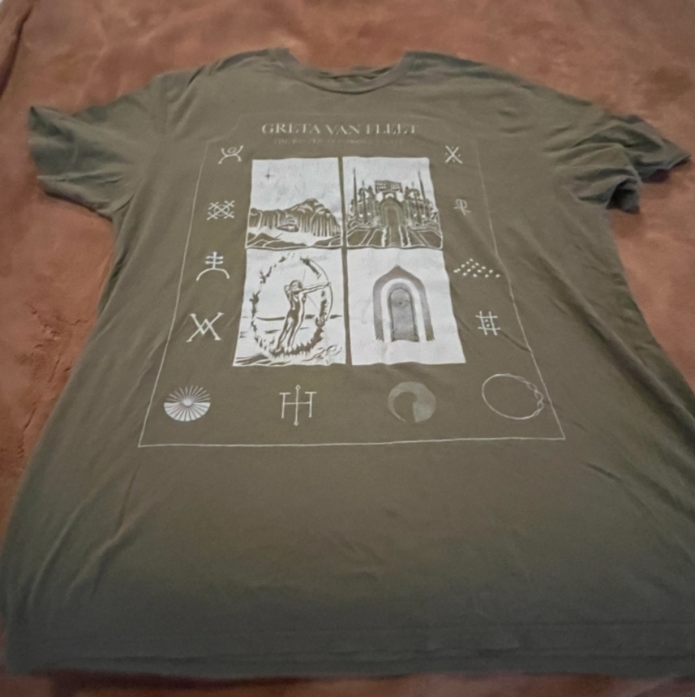 ISO Greta Van fleet  - Olive Green Battle at Garden's Gate shirt